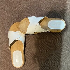 Steve Madden White Sandals with Stud Accents